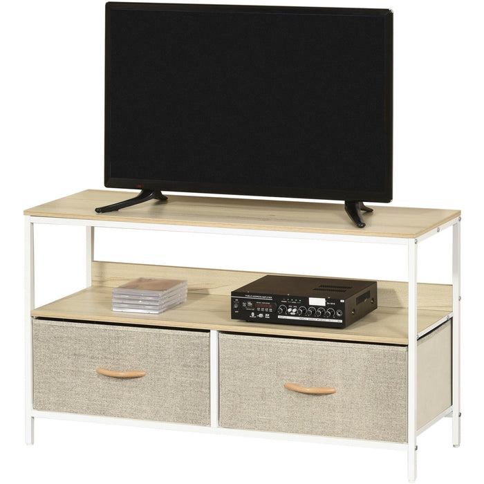Maple Wood TV Unit With 2 Linen Drawers