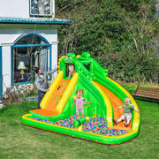 5-in-1 Crocodile Kids Bouncy Castle Water Park, Ages 3-8 Outsunny