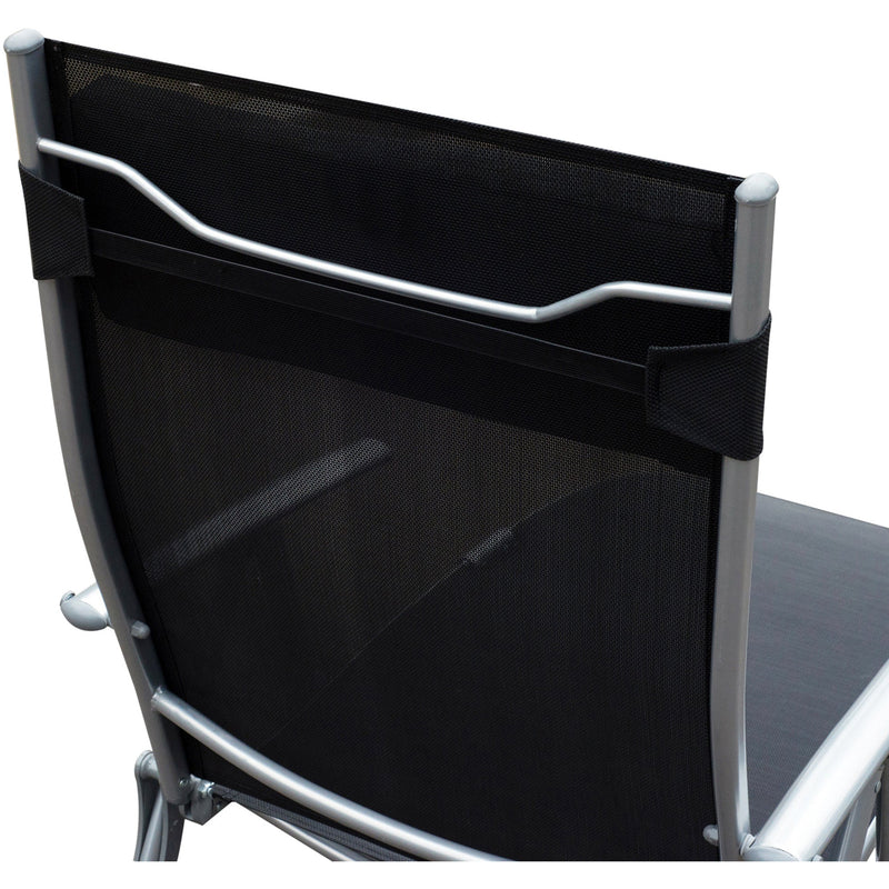 Folding Sun Lounger, Black Outsunny