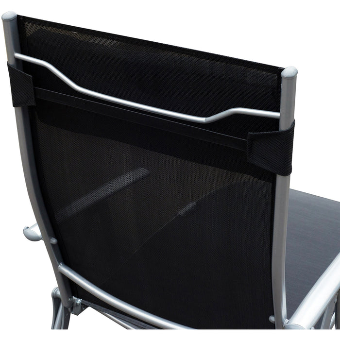 Folding Sun Lounger, Black