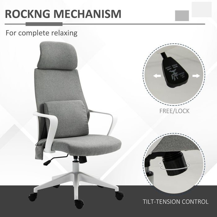 2-Point Lumbar Support Office Chair Grey