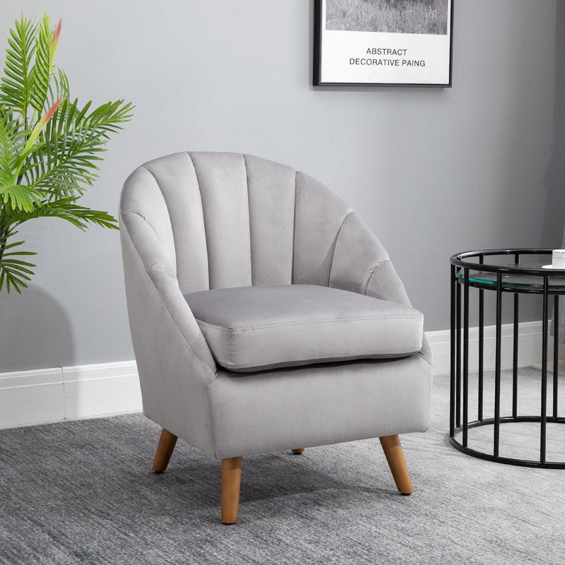 Grey Velvet Accent Chair