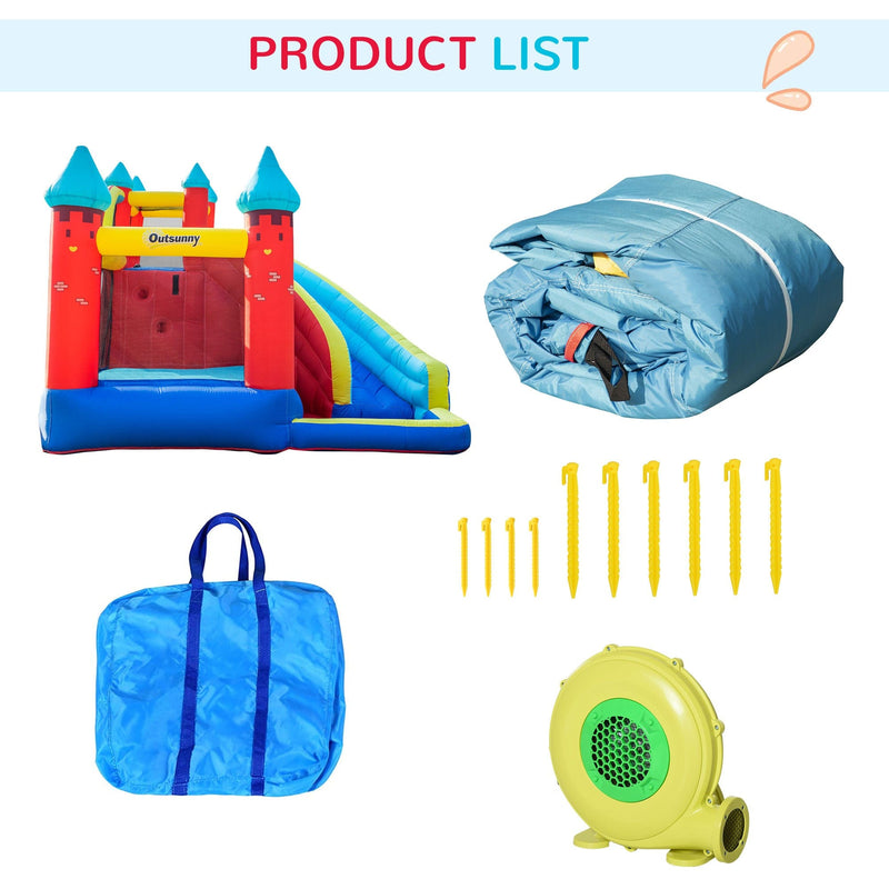 4-in-1 Kids Bouncy Castle With Slide, Pool 2.9m, Age 3-8