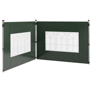 Outsunny Gazebo Side Panels, Sides Replacement with Window for 3x3(m) or 3x4m Pop Up Gazebo, 2 Pack, Green Outsunny