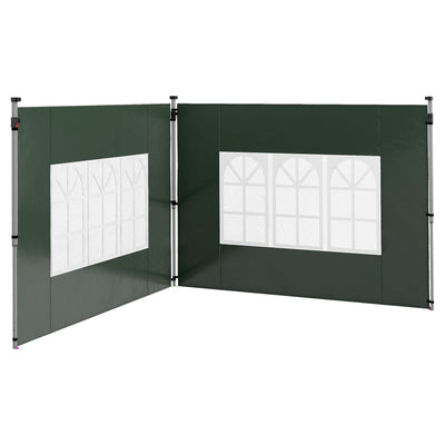 Outsunny Gazebo Side Panels, Sides Replacement with Window for 3x3(m) or 3x4m Pop Up Gazebo, 2 Pack, Green Outsunny