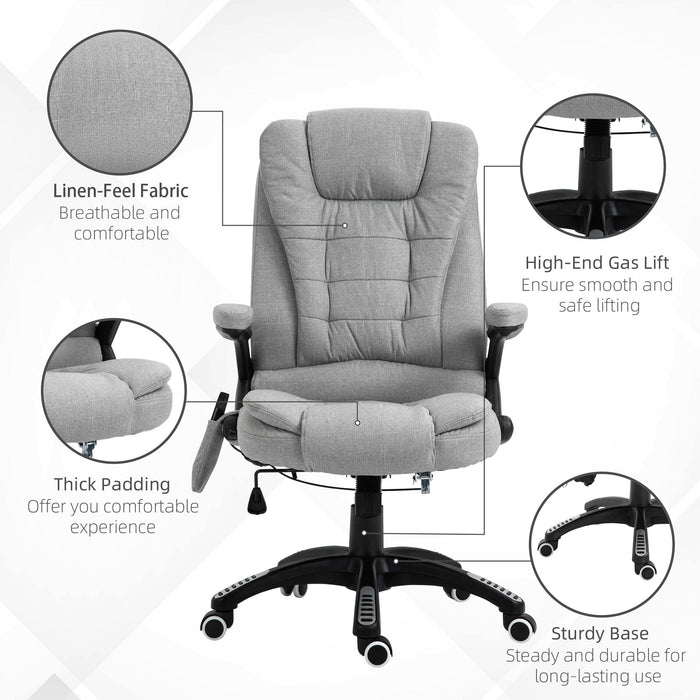 Grey High Back Executive Heated Massage Chair