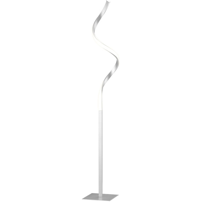 Modern Spiral Floor Lamp, Silver (147cm)