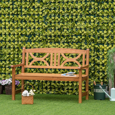2 Seat Wooden Bench Outsunny