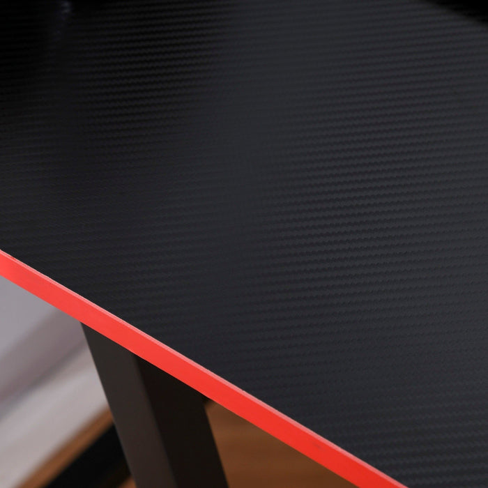 Corner Gaming Desk With Monitor Shelf Black/Red Workstation