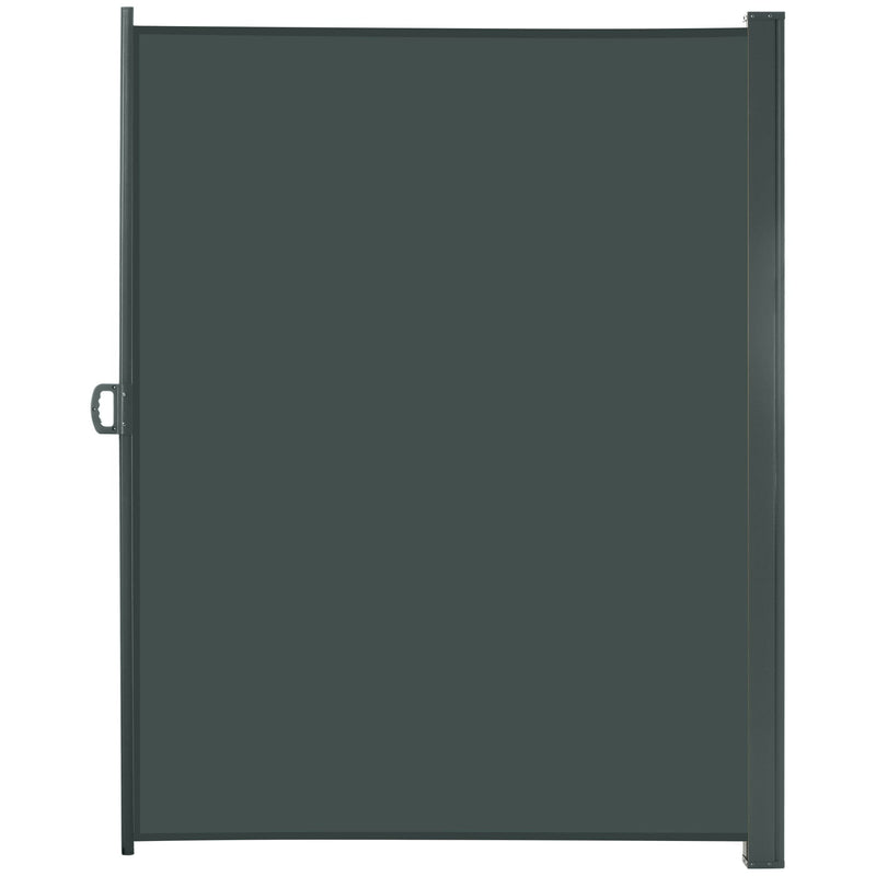 Outsunny 3 x 2m Retractable Sun Side Awning Screen Fence Patio Garden Wall Balcony Screening Panel Outdoor Blind Privacy Divider, Dark Grey Outsunny