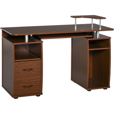 Home Office Desk with Keyboard Tray & CPU Shelf Homcom