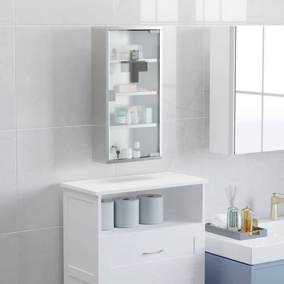 Wall Mounted Medicine Cabinet With Lock 60 x 30 x 12 cm Homcom