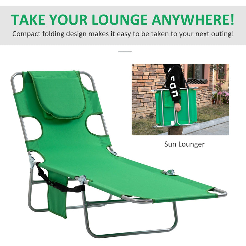 Sun Lounger With Face Hole Outsunny