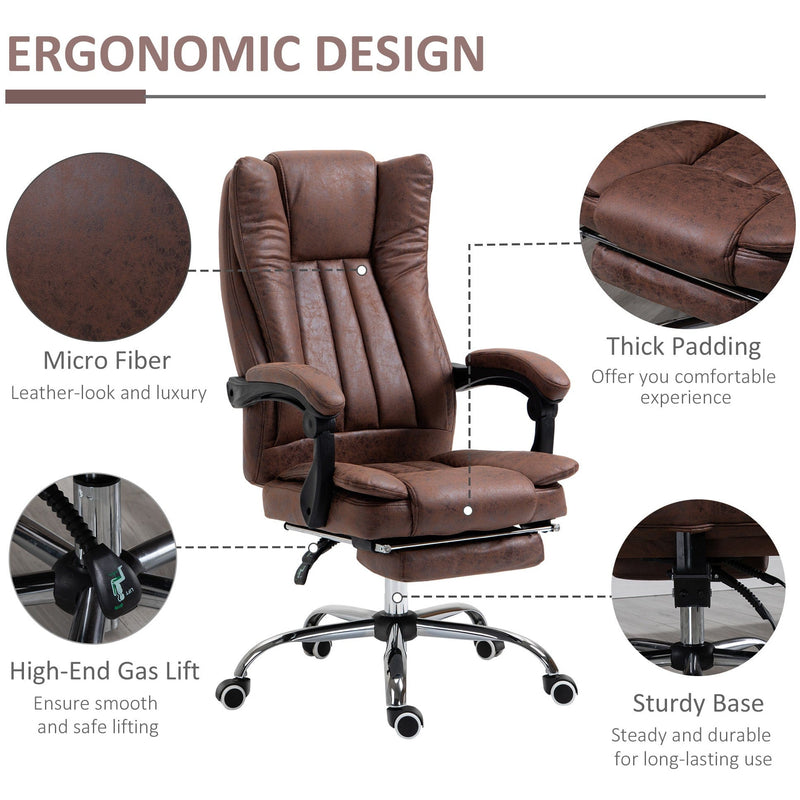 Reclining Executive Desk Chair, Brown