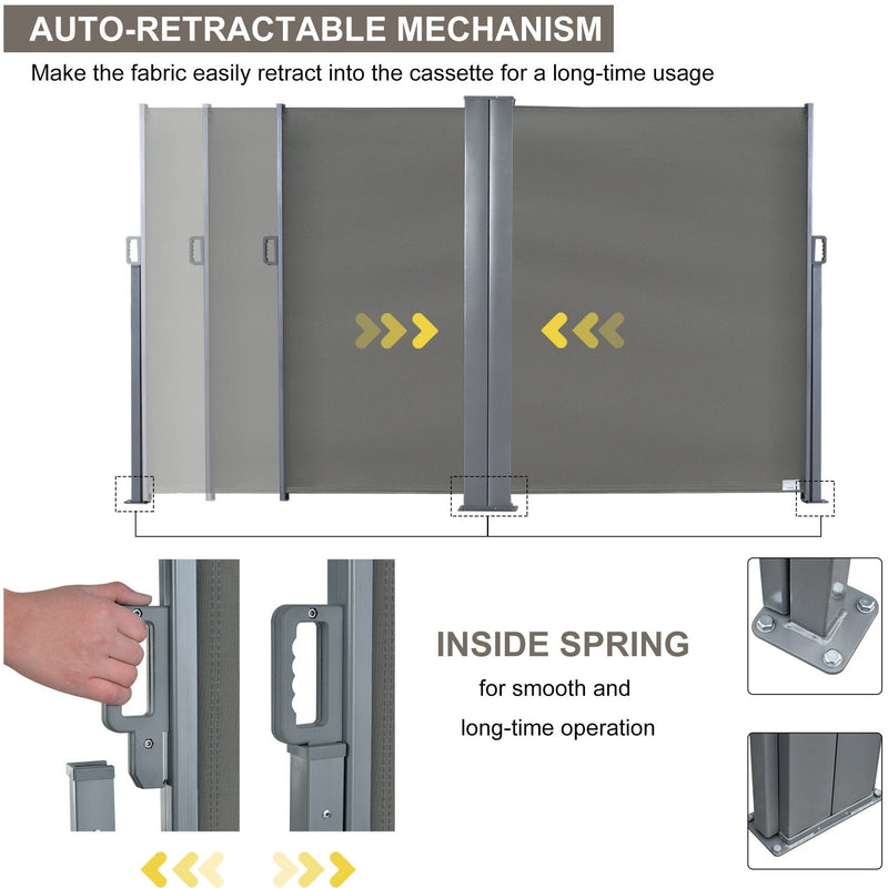 Double Pull Out Side Awning, 6 x 2m