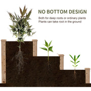3 Tier Raised Wooden Garden Bed, 124x124 cm Outsunny