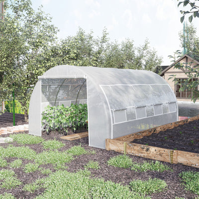 4x3m Polytunnel Greenhouse with Steel Frame Outsunny