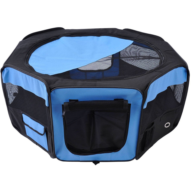 Fabric Pet Play Pen, 8-Panel Mesh, D90xH41cm, Outdoor Use