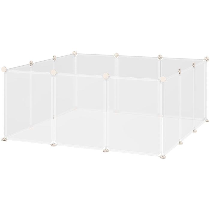 White DIY Plastic Pet Playpen: 12 Panels