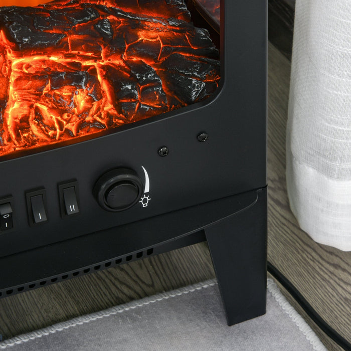 1800W Portable Fireplace Heater, Black