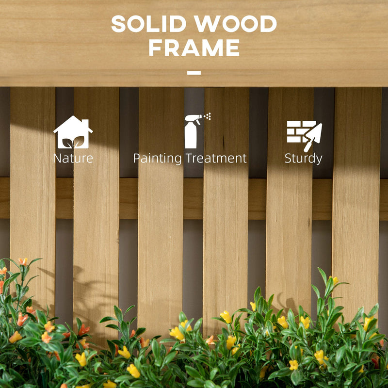 Outsunny Wall-mounted Wooden Garden Planters with Trellis, Drainage Holes and 3 Movable Planter Boxes, Wall Raised Garden Bed for Patio, Natural Outsunny