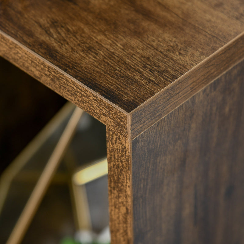 Industrial Bookcase, Free Standing, Rustic Brown
