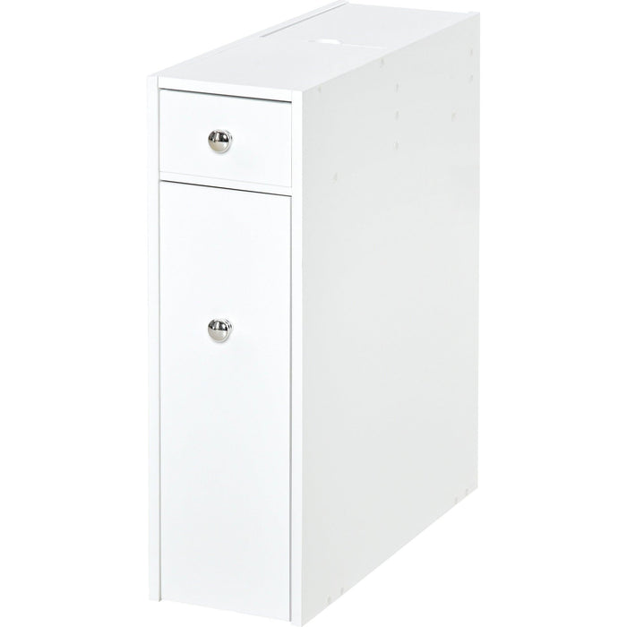 Slim Bathroom Storage Cabinet, 17W x 48D x 58Hcm, White