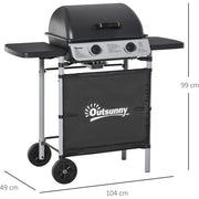 Image of a 2 Burner Gas BBQ Grill Trolley