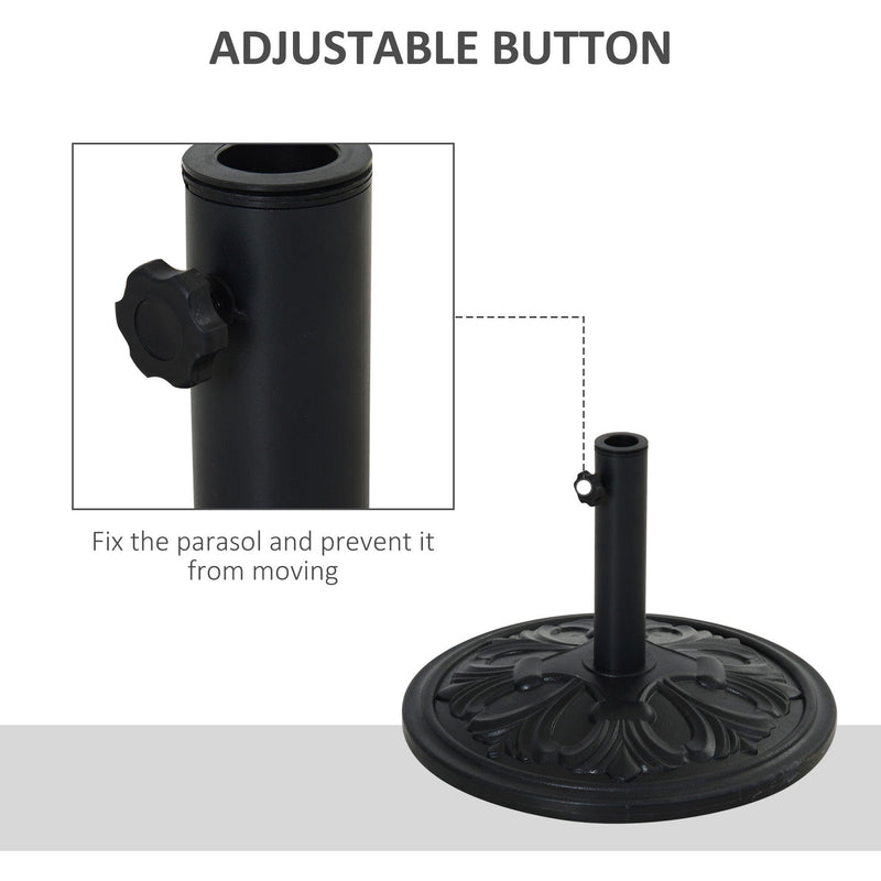 Outsunny Round Parasol Base Heavy Duty Cement Stand Umbrella Holder Garden Outsunny