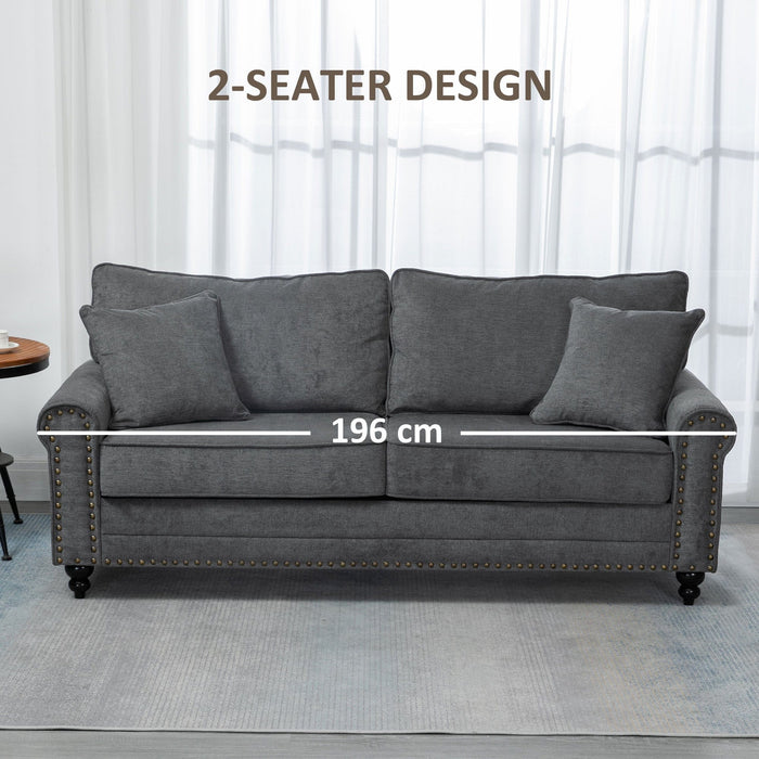 Grey Fabric 2-Seater Sofa