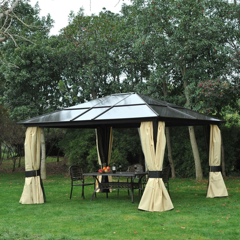Polycarbonate Hardtop Gazebo, Stylish Garden Pavilion, 4x3.6m