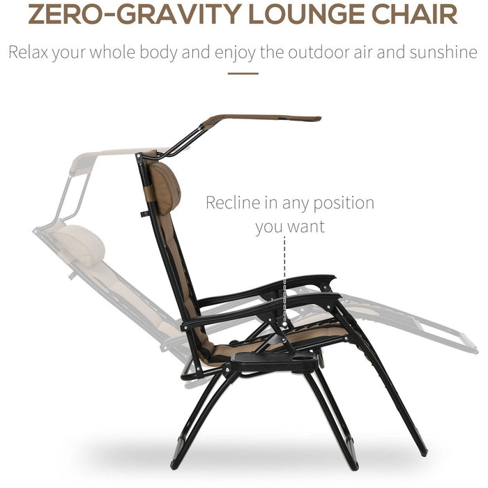 Zero Gravity Chair With Canopy and Cup Holder