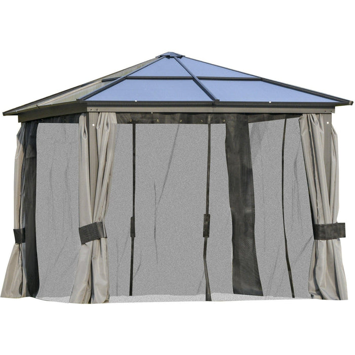 Polycarbonate Hard Roof Gazebo 3x3, UV Resistant Roof