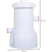 Outsunny Cartridge Filter Pump for 13'-15' Above Ground Pools, 800GPH (3028 LPH) Swimming Pool Filter Pump with Hose and Hose Clamps, White Outsunny