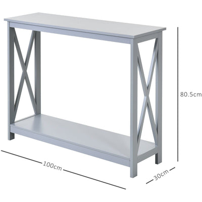 Grey Wooden Console Table Homcom