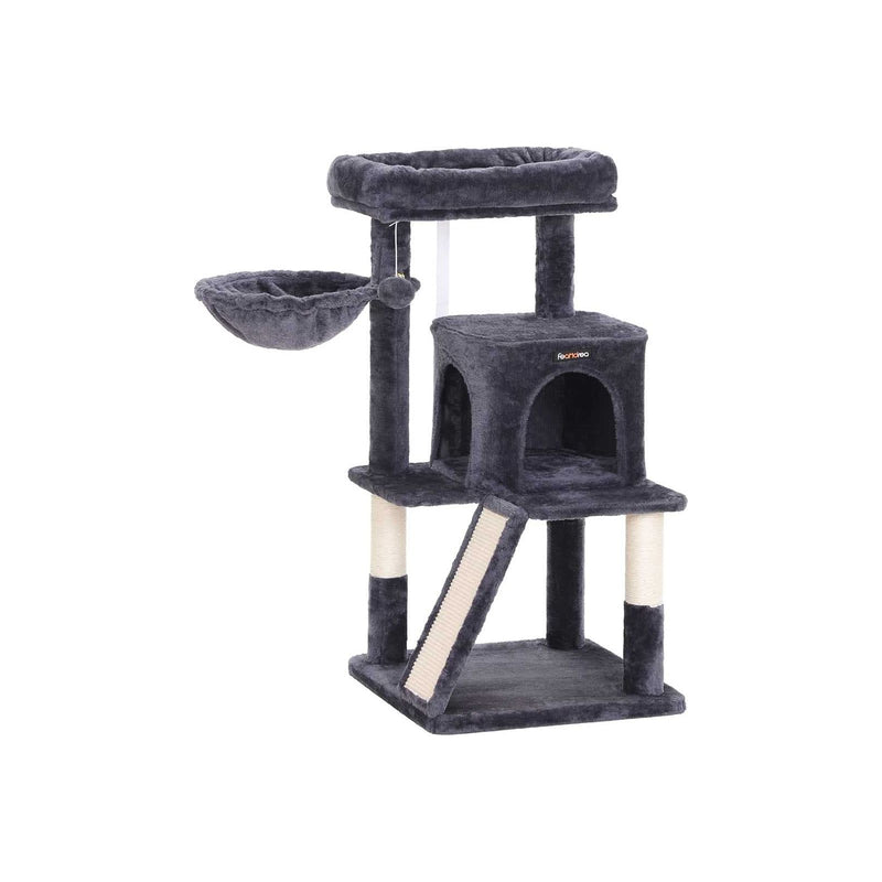 Feandrea Cat Tree Tower, Smoky Grey, 48x48x96cm