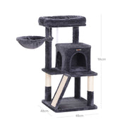Feandrea Cat Tree Tower, Smoky Grey, 48x48x96cm
