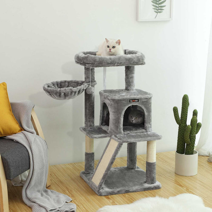 Grey Cat Tree Tower Activity Centre