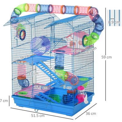 5 Tier Hamster Cage With Tubes Pawhut