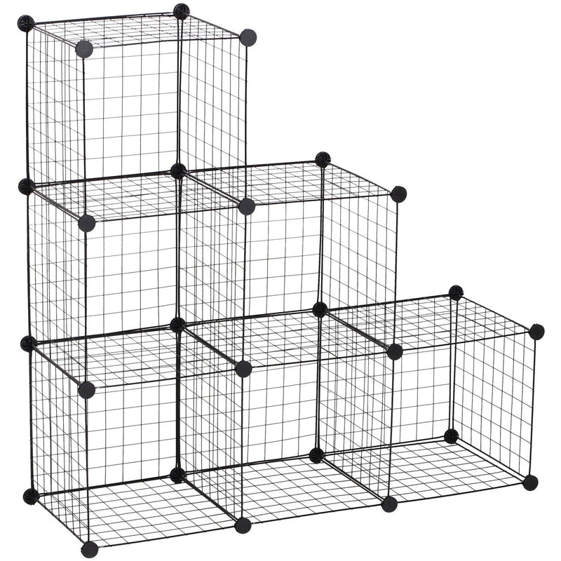 DIY 6 Cube Metal Rack, Black