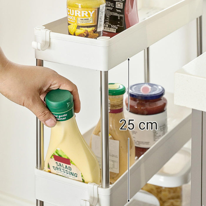 Slim Plastic Storage Cart, 4-Tier