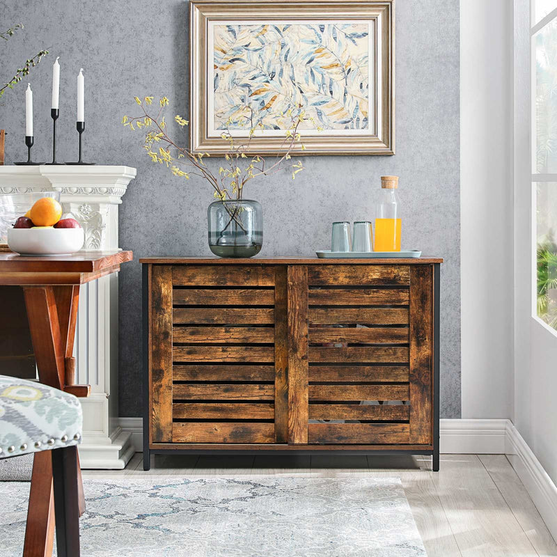 Vasagle Industrial Sideboard With Sliding Doors