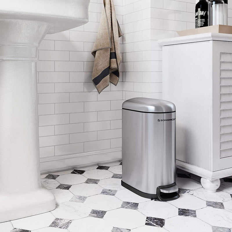 Stainless Steel Slim Pedal Bin by Songmics