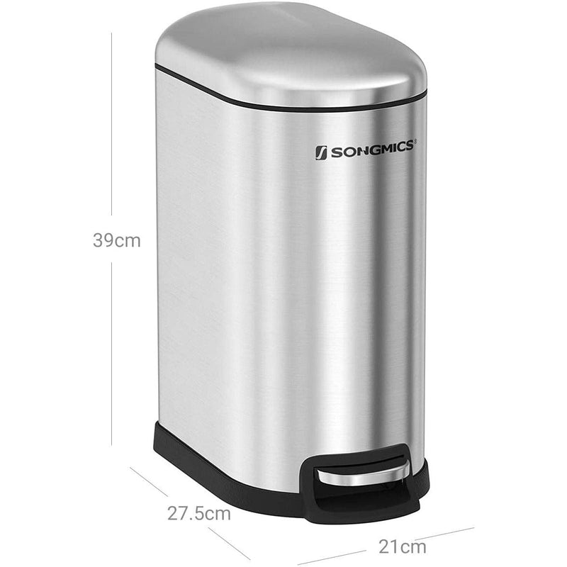 Stainless Steel Slim Pedal Bin by Songmics