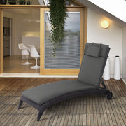 Grey Sun Lounger Replacement Cushion Outsunny