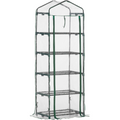 Metal Frame Mini Greenhouse, 5-Tier, PVC Cover, Clear Outsunny