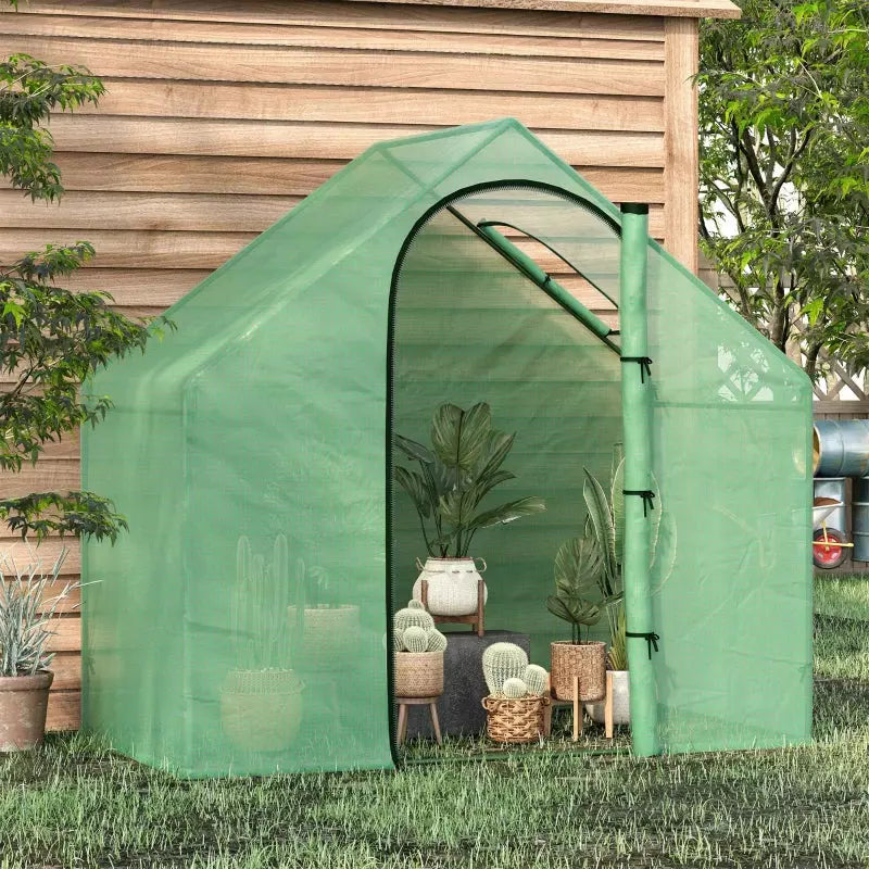 Small Greenhouse For Garden, Roll-Up Door, 180x100x168cm