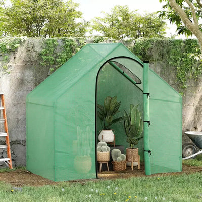 Small Greenhouse For Garden, Roll-Up Door, 180x100x168cm Outsunny