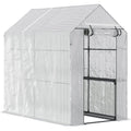 Small Walk In Greenhouse, 6x4ft, Steeple Style, Clear Outsunny