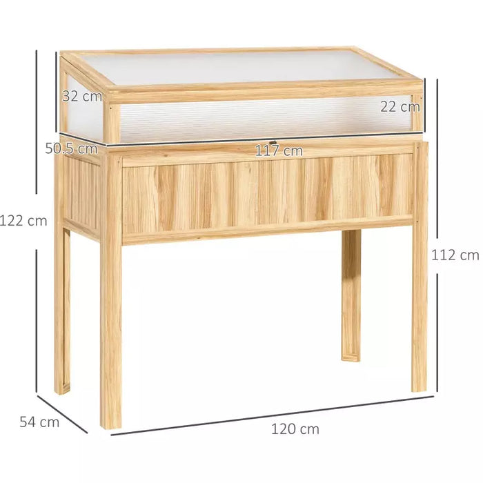 Small Raised Wooden Cold Frame Greenhouse
